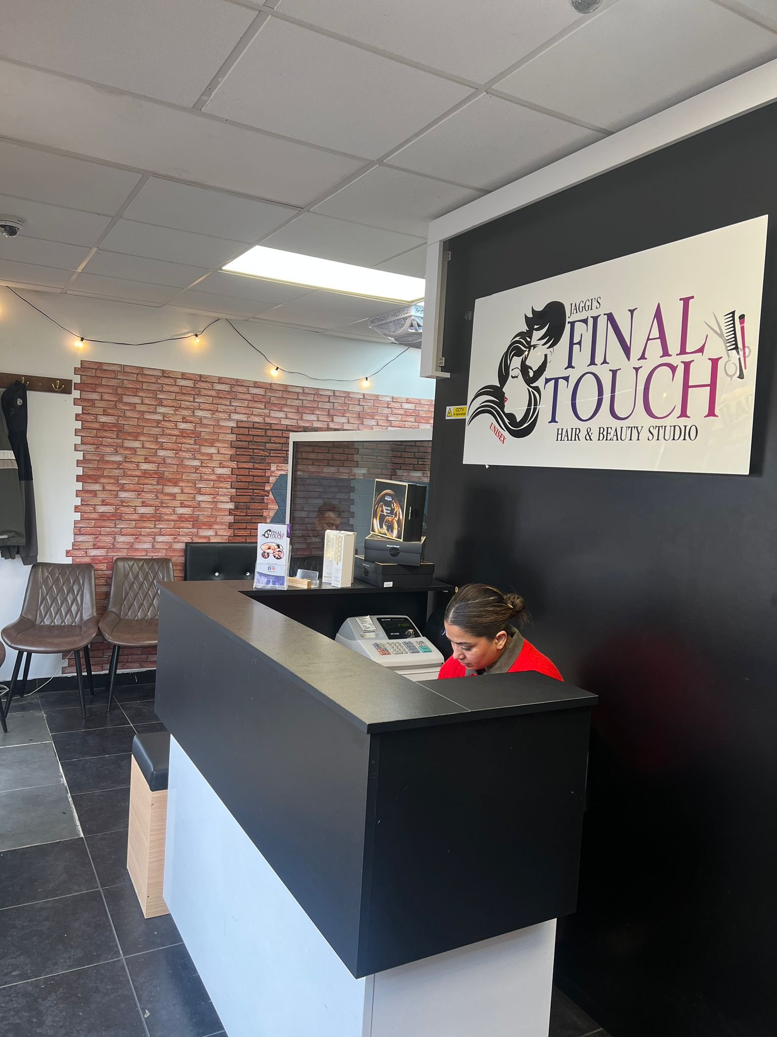 Salon team and haircut styling